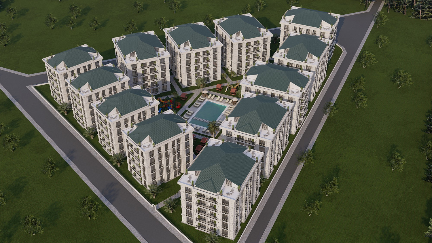 Residential project by the sea with developed infrastructure