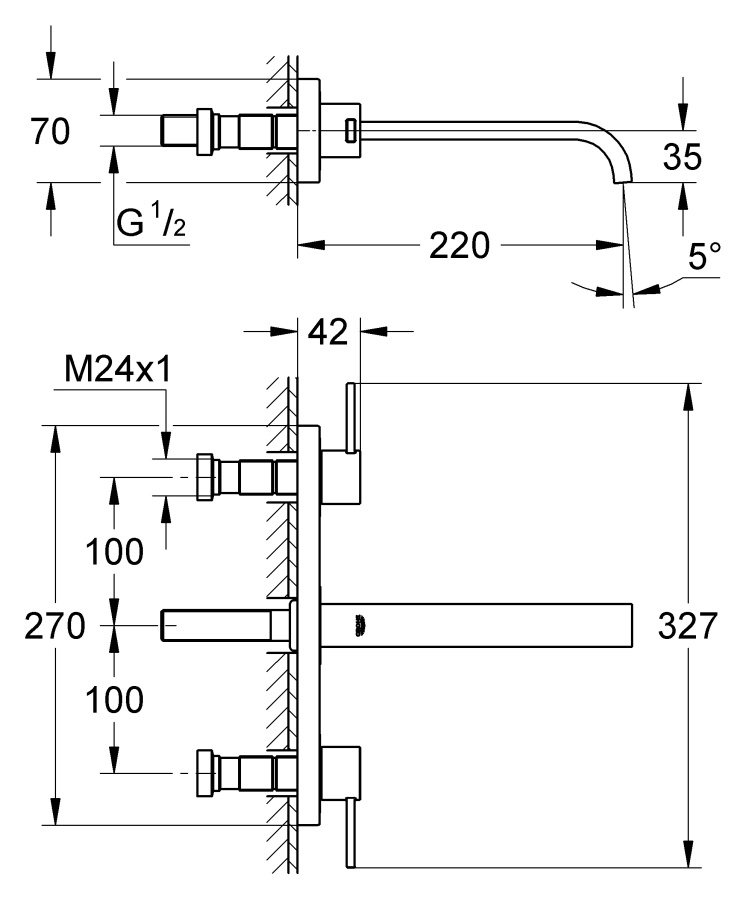Photo Grohe Allure sink mixer 20193000