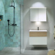 Photo Burgbad Fiumo sink cabinet 82 SFXN082F3956FOT45G0223C0001*1 white matte/cashmere oak
