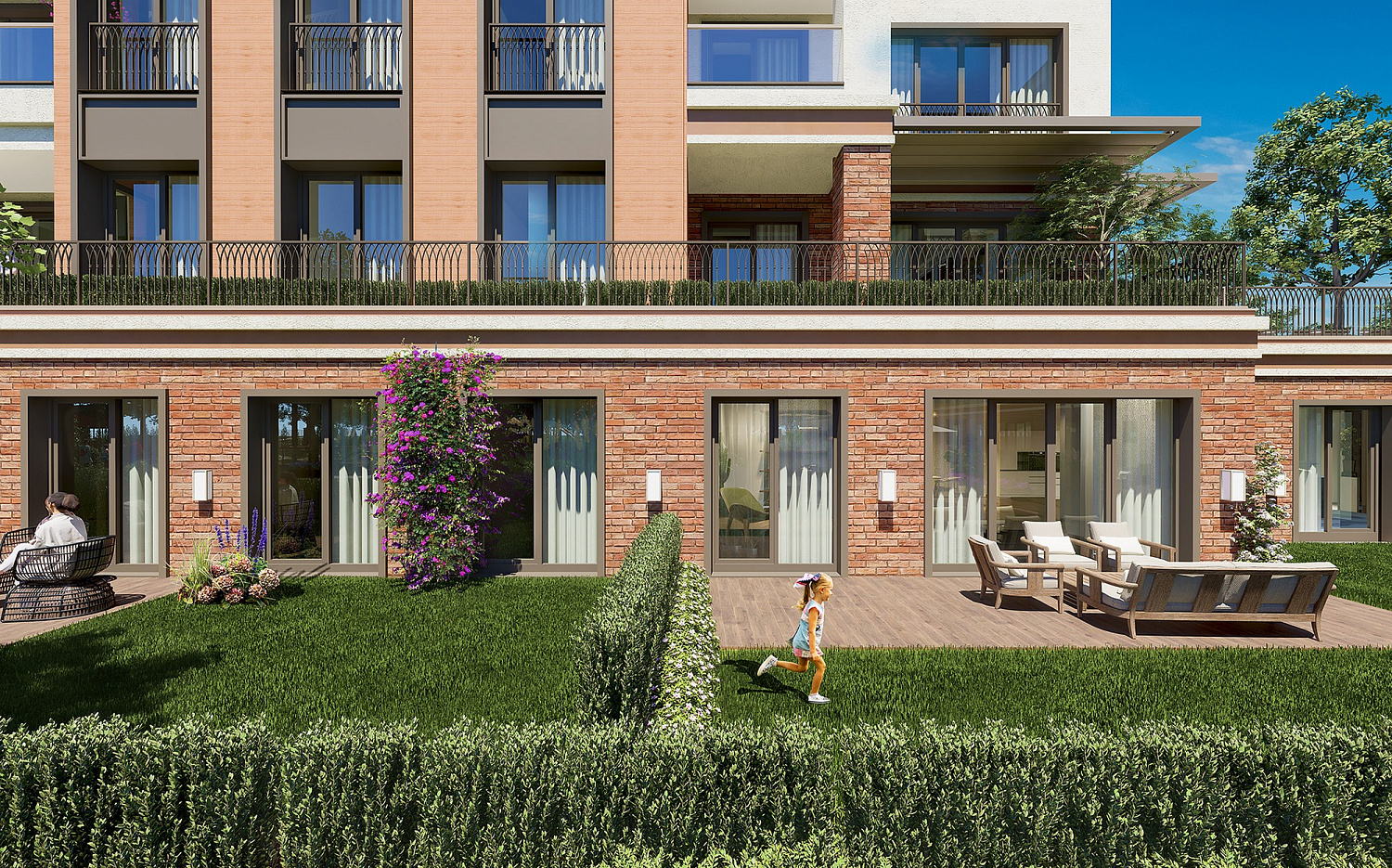 Modern residences with spacious balconies