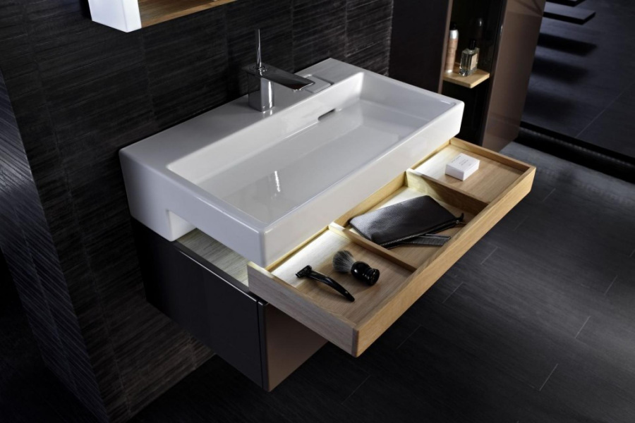 Photo Bathroom under the sink 100 cm Jacob Delafon Terrace EB1187-F26 plum varnish