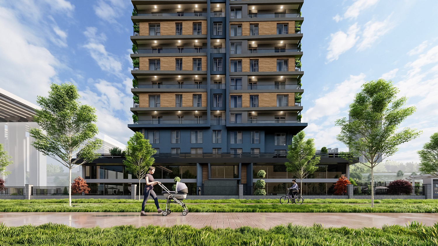 Modern residential complex with infrastructure