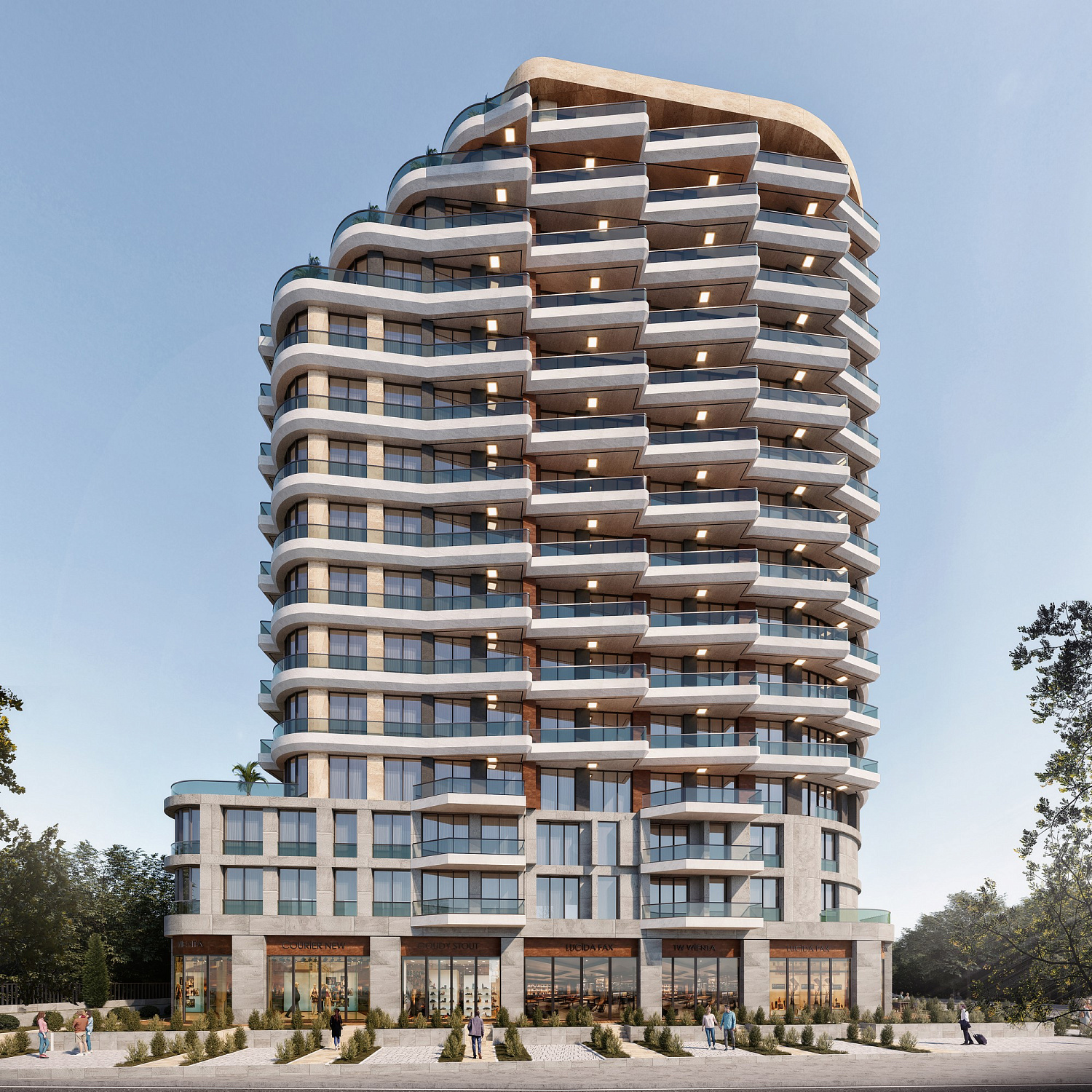 Residential complex with panoramic views and green areas