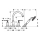 Photo Mixer on board bath Axor Montreux 16554340 with shower set grinded black chrome