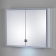 Photo Closet mirrored Keuco Royal Lumos 100 14304172301 with backlit anodized silver/white glass