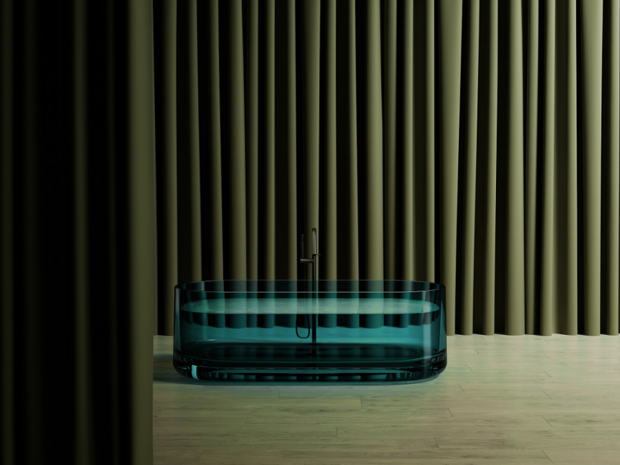 Photo Transparent bath Abber Kristall 170 AT9708Aquamarin turquoise