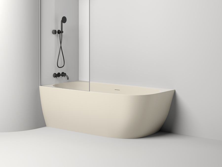 Photo Bath of artificial stone Salini Sofia Corner Left 170x85 102515GF painting by RAL completely