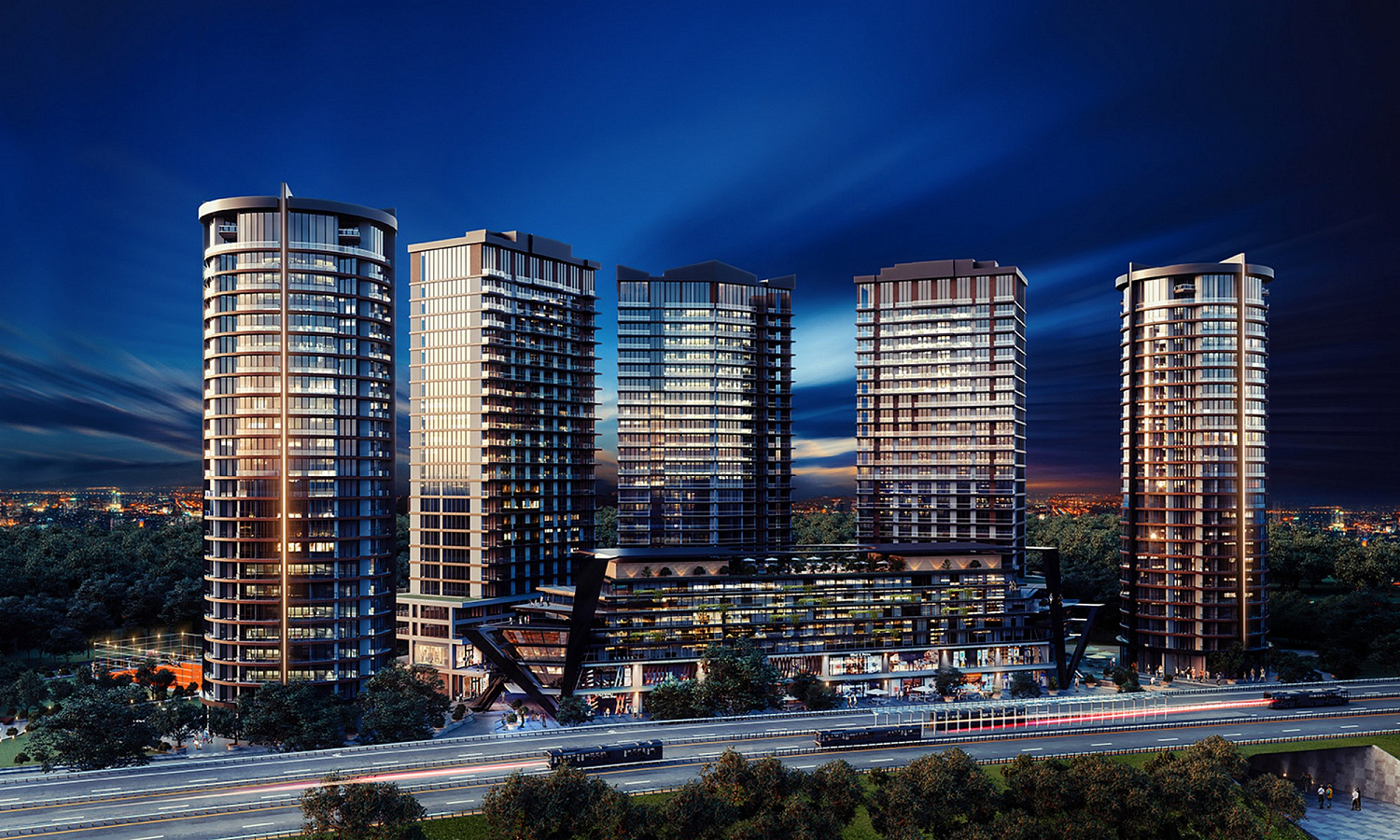 Modern complex for living in the style of a metropolis