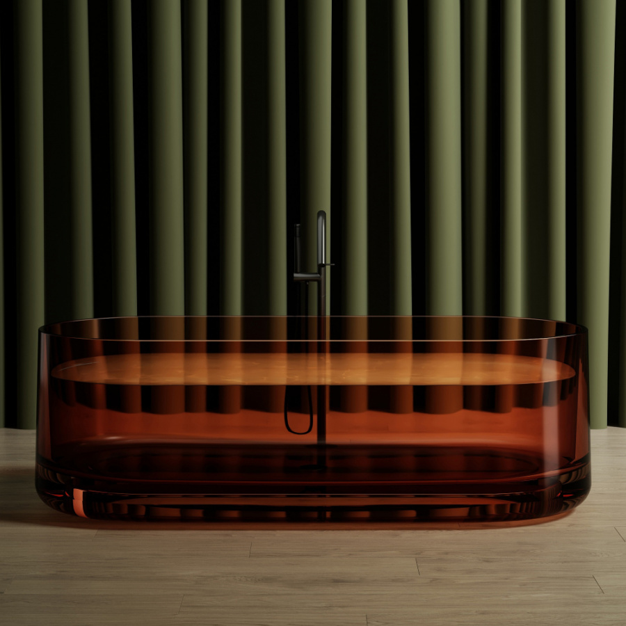 Photo Transparent bath Abber Kristall 170 AT9708Opal brown