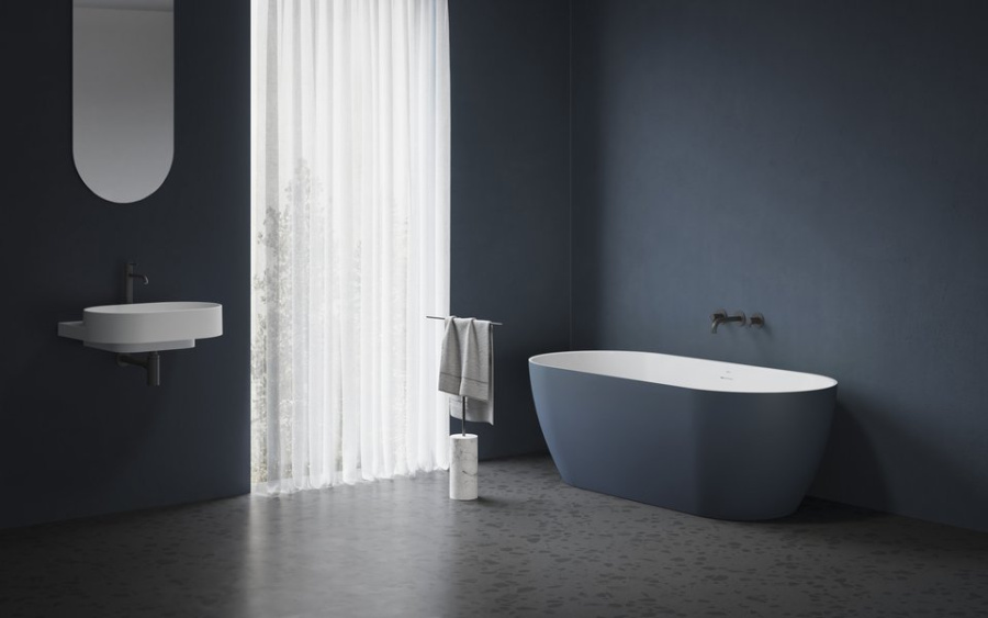 Photo Acrylic bath Ravak Freedom O Tec 170x77 CD21400000,000 blue and white
