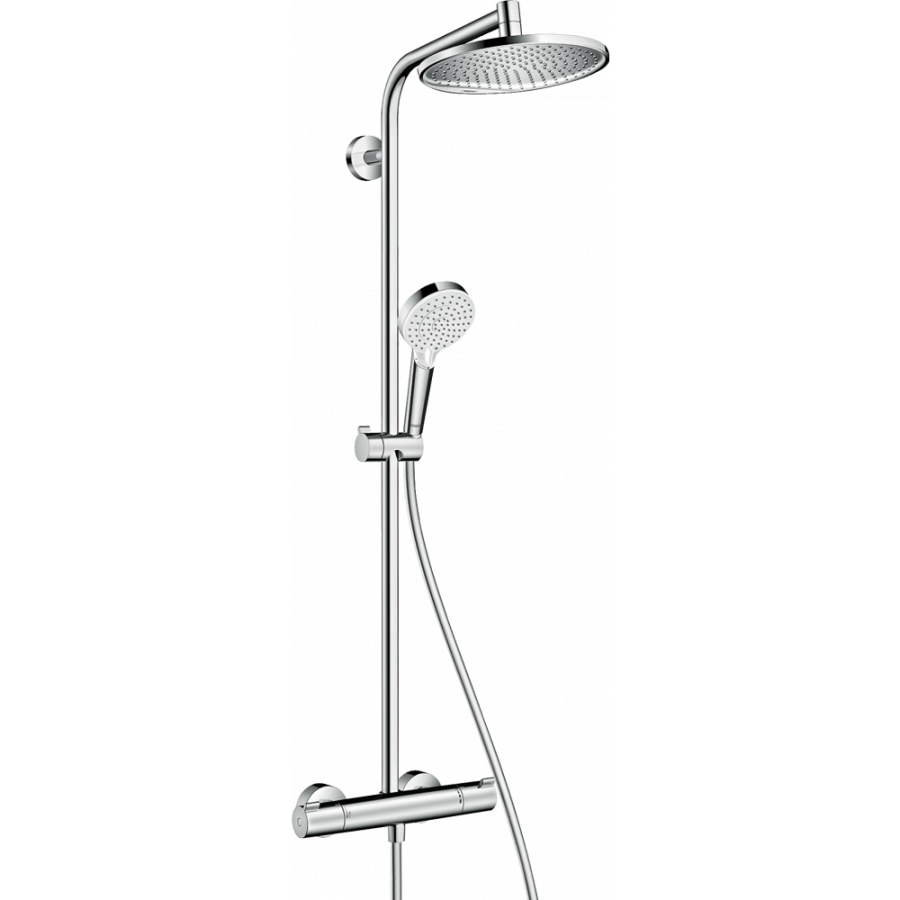 Photo shower column hansgrohe Crometta S 240 1jet Showerpipe EcoSmart 27268000 with thermostat