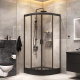 Photo Set of shower corner Am.Pm Gem 90x90 WK90EN black matte