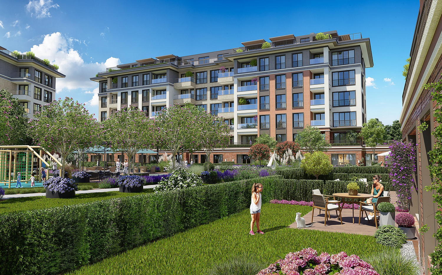 Modern residences with spacious balconies