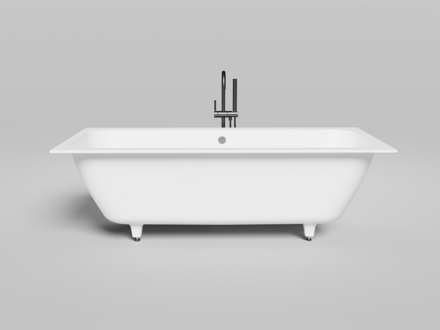 Photo Bath of artificial stone Salini Orlando Axis 180x80 103212MF black matte