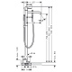 Photo Floor bath mixer Axor Uno 38442820 with shower set polished nickel