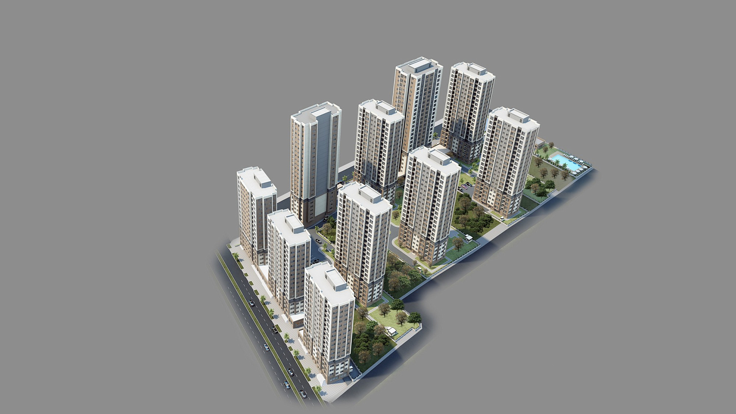 Modern family complex with extensive infrastructure