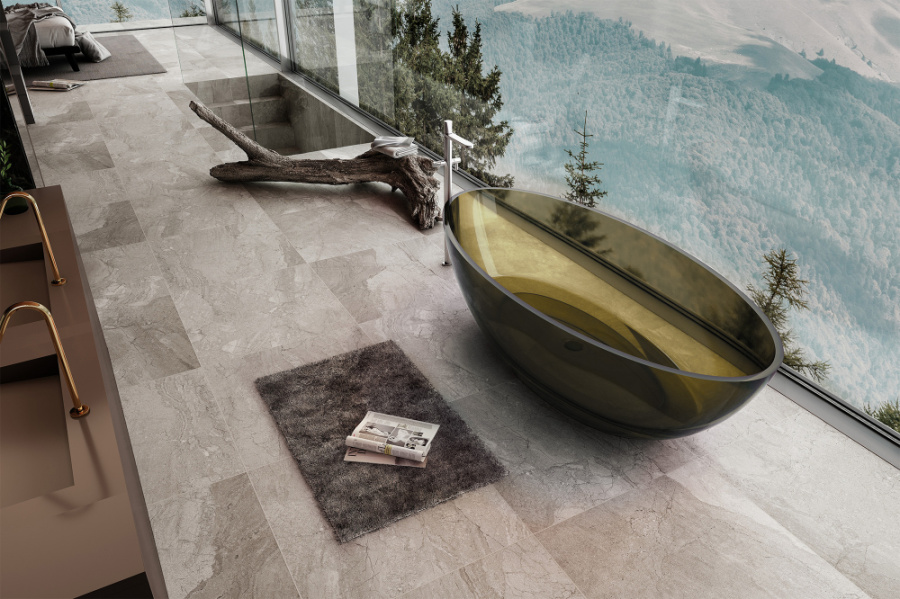 Photo Transparent bath Abber Kristall 180 AT9702Vesuvian green