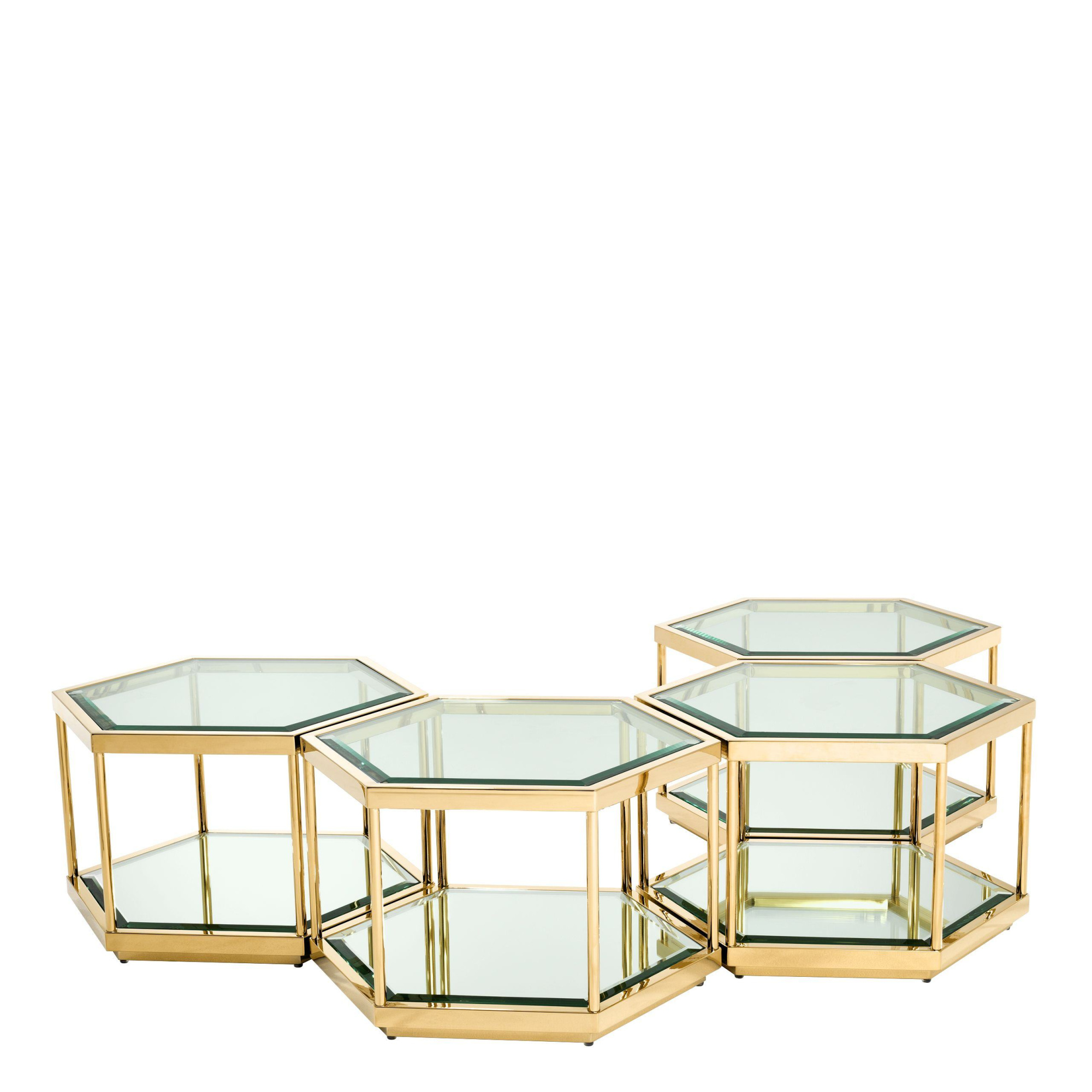 Photo A set of four Sax coffee tables (golden finish)