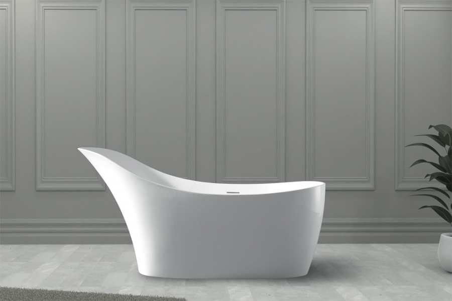 Photo Abber Stein artificial stone bath 169x75 AS9618 white matte