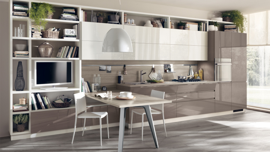 Photo Scavolini Motus kitchen corner with island