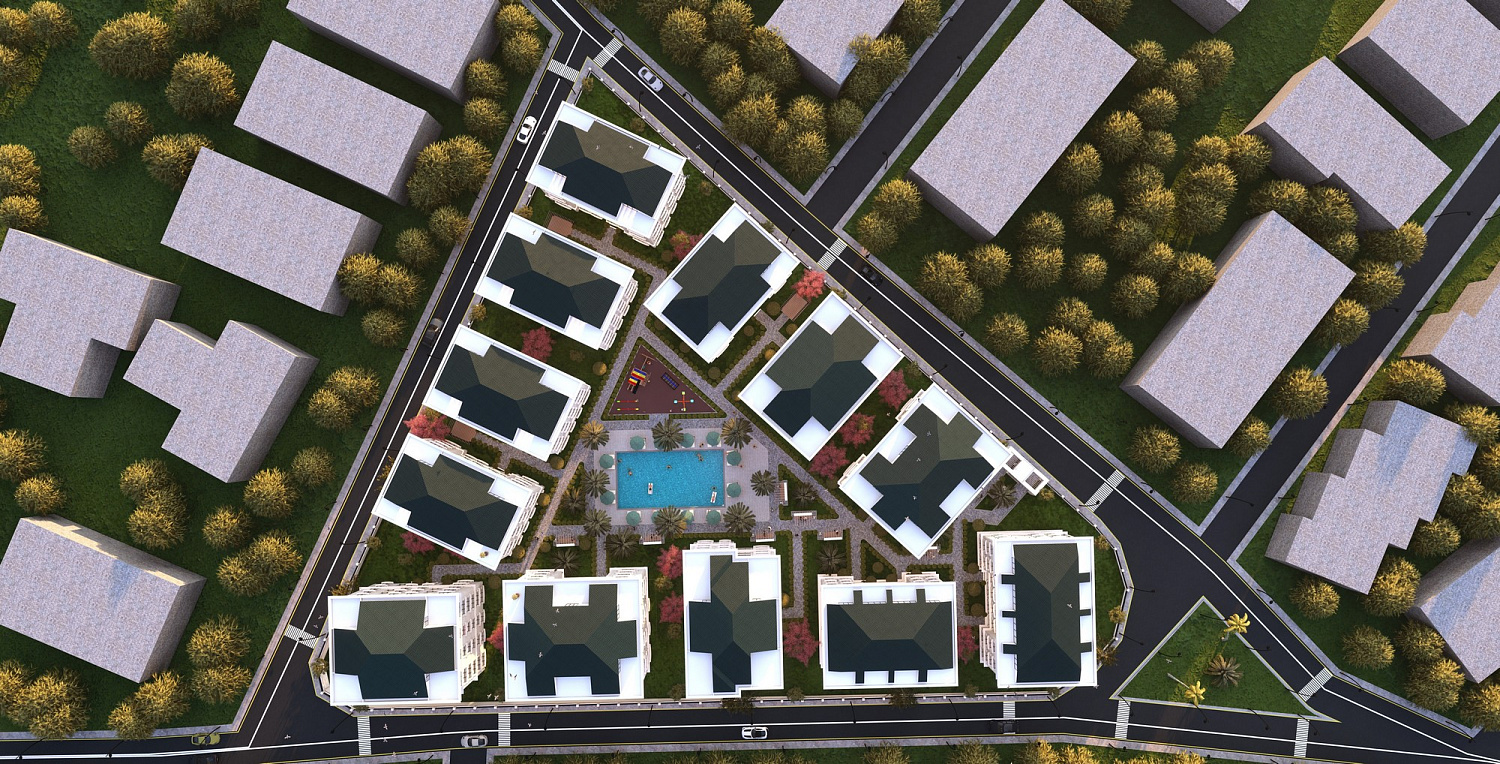 Residential project by the sea with developed infrastructure