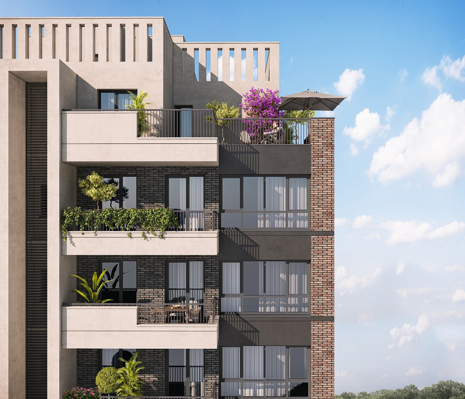 Modern residential complex with family infrastructure