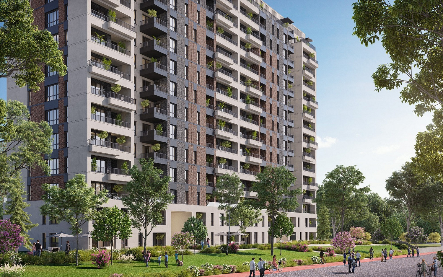 Modern residential complex with family infrastructure