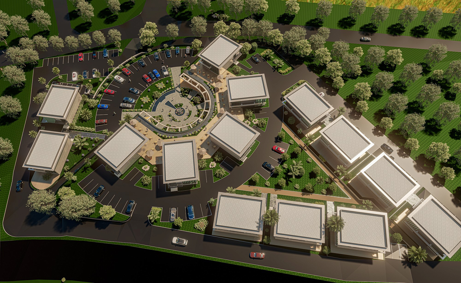 Modern complex with swimming pools and sports infrastructure