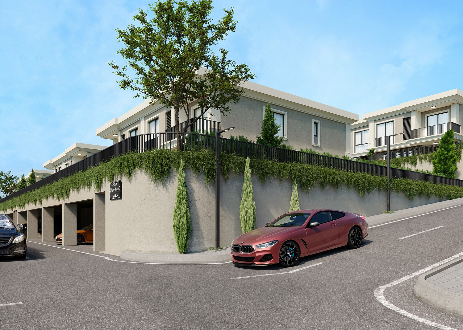 Private complex of villas with their own gardens
