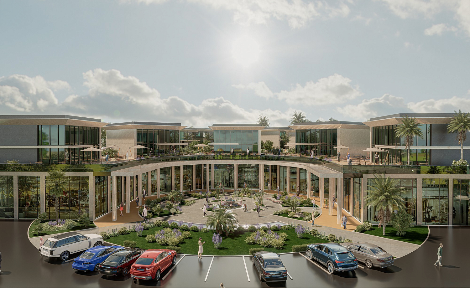 Modern complex with swimming pools and sports infrastructure