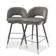 Photo Set of two half-bar Cliff chairs (grey)