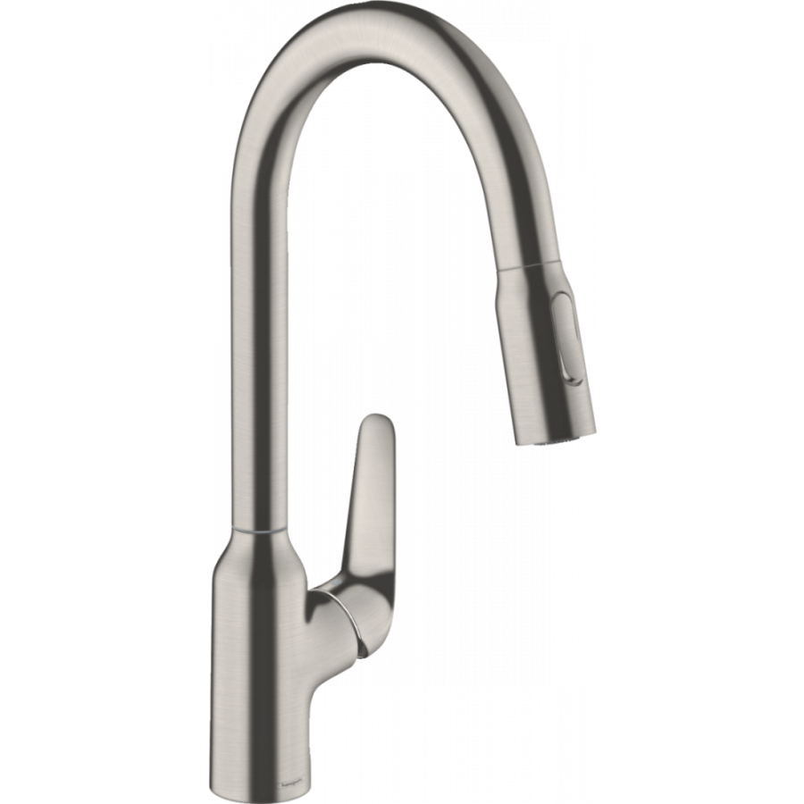 Photo Kitchen mixer hansgrohe Focus M42, 220, 2jet, sBox, 71820800 with exhaust shower steel