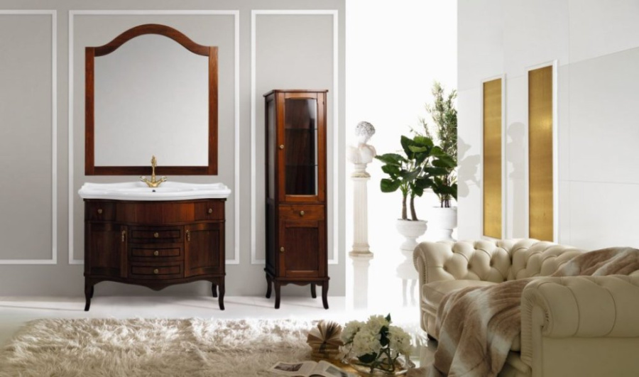 Photo The cabinet under the sink Cezares Rubino 105 RUBINO.BA.BLO white matte varnish