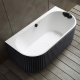 Photo Artificial stone bath Abber Leipzig 170x80 AM9916BW black and white matte