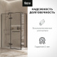 Photo Roca Acropolis door left with side panel 140x80 ZRU9307887 matte black, glass transparent