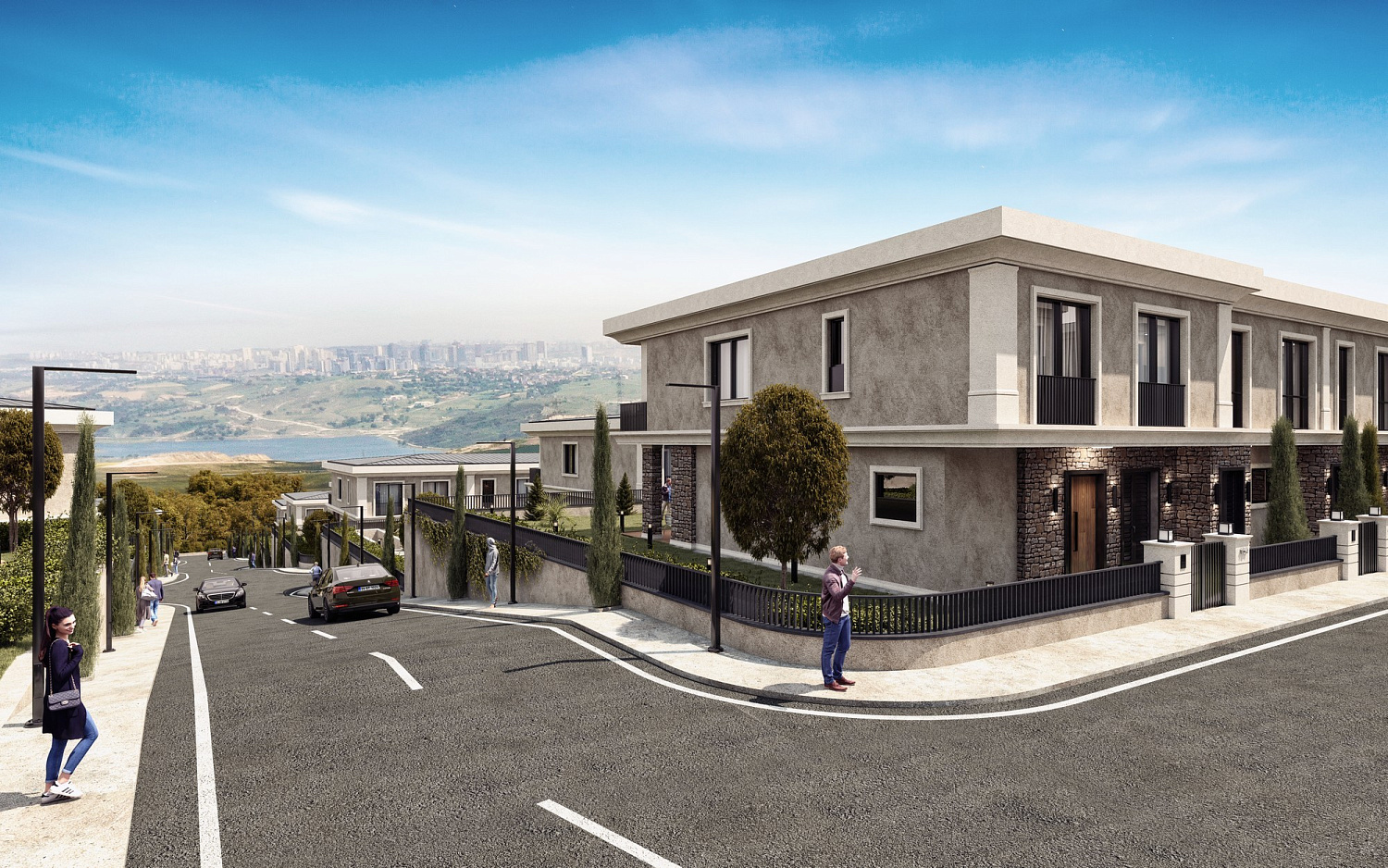 Private complex of villas with their own gardens