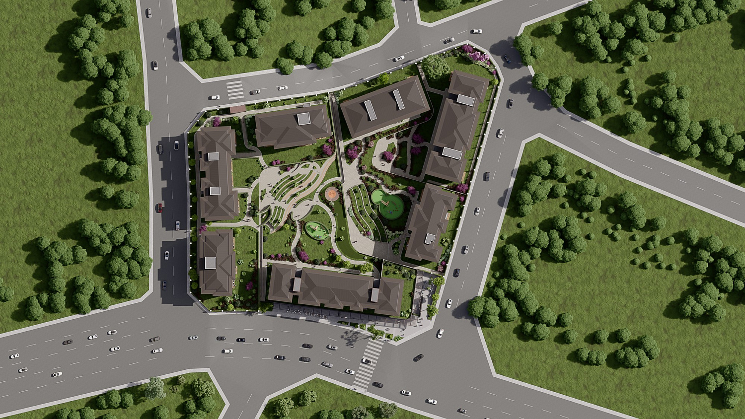 Family residential complex in the green zone