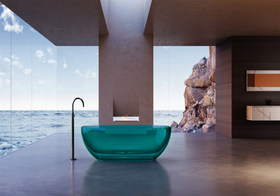Photo Transparent bath Abber Kristall 170x75 AT9703Aquamarin Turquoise