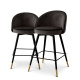 Photo Set of two Roche half-bar chairs (dark grey)