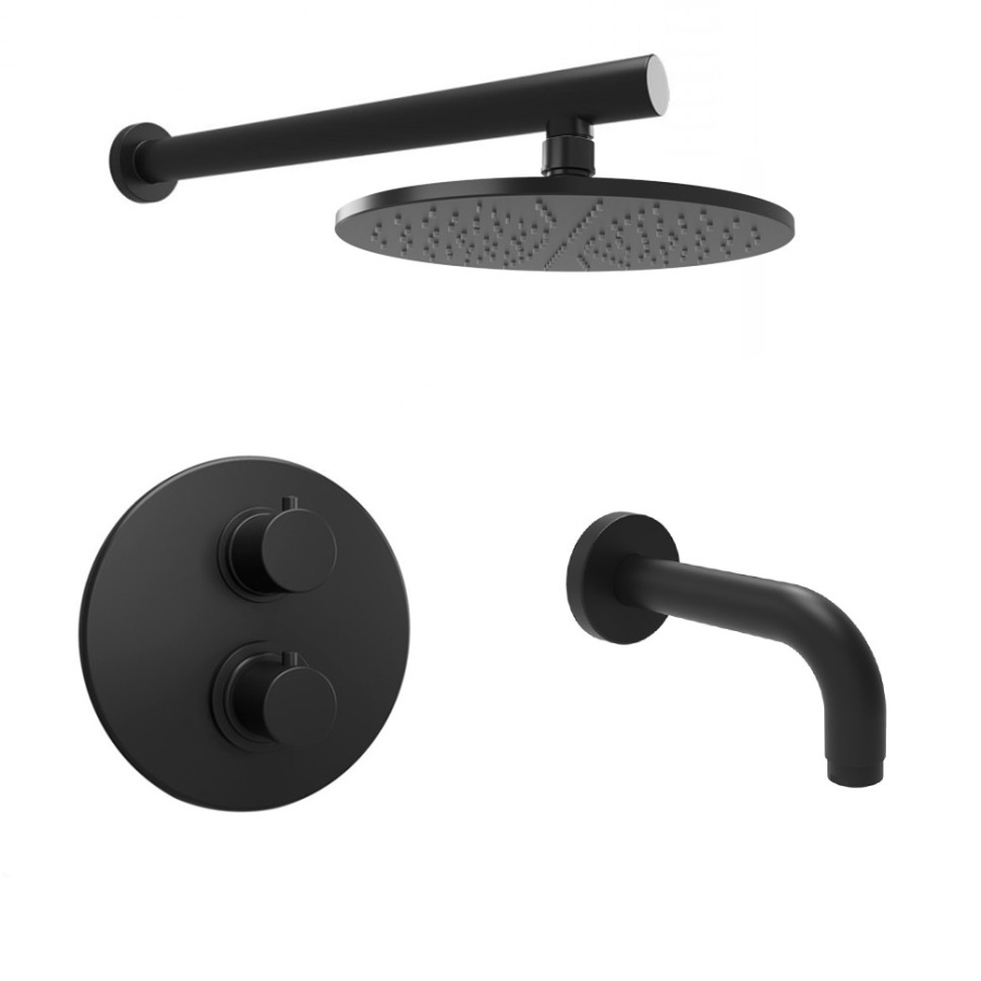 Photo Shower kit Paini Cox 78PZSET26911THBATHHEAD black matte