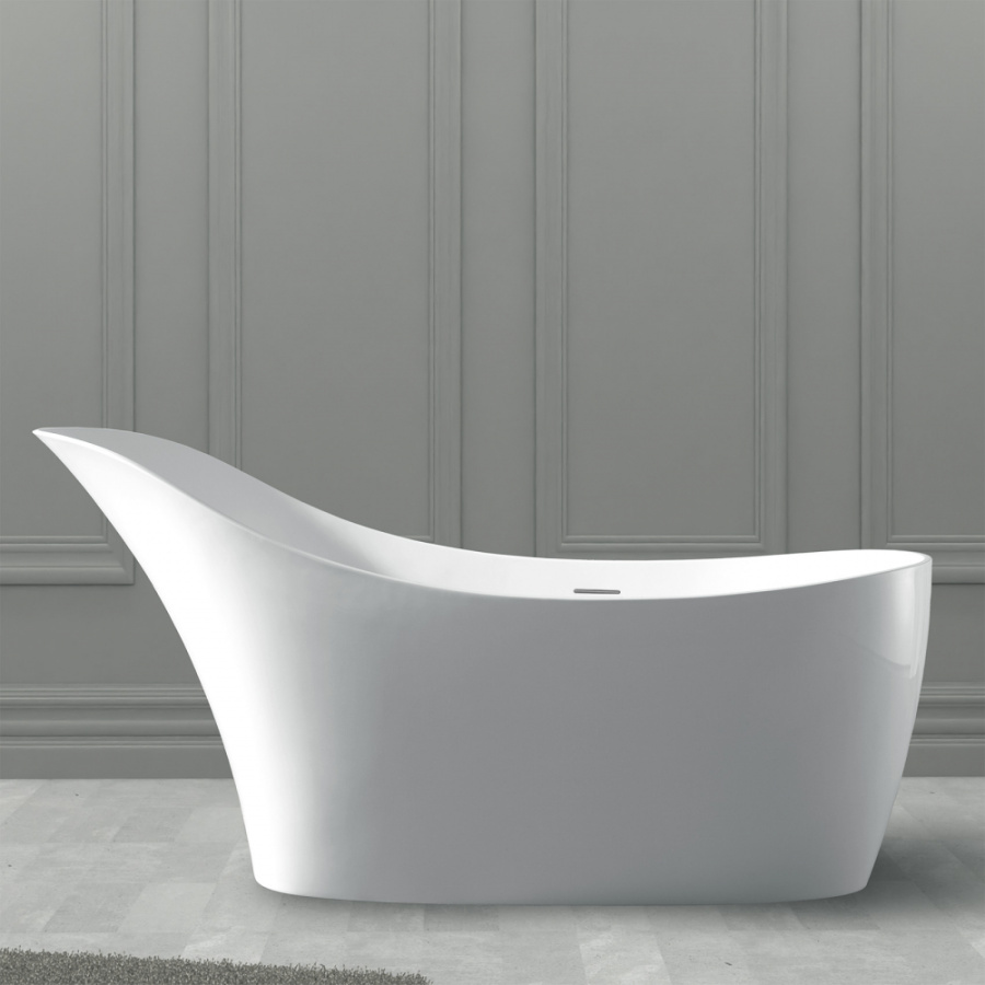 Photo Abber Stein artificial stone bath 169x75 AS9618 white matte