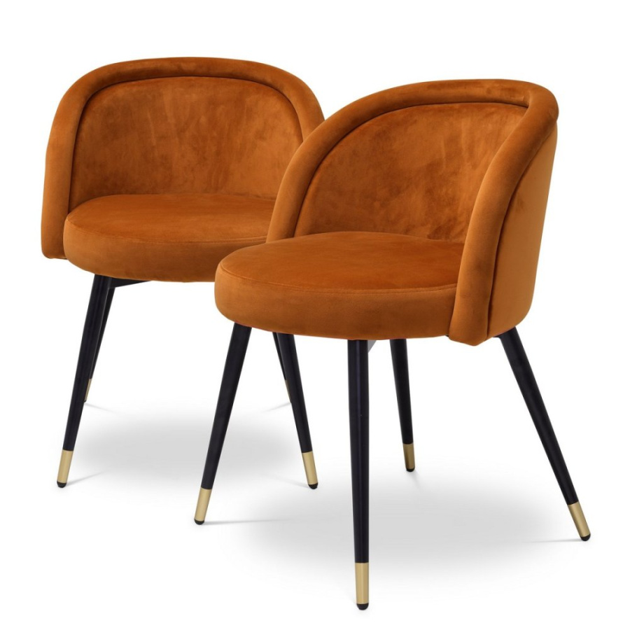 Photo A set of two Chloe dining chairs (orange)