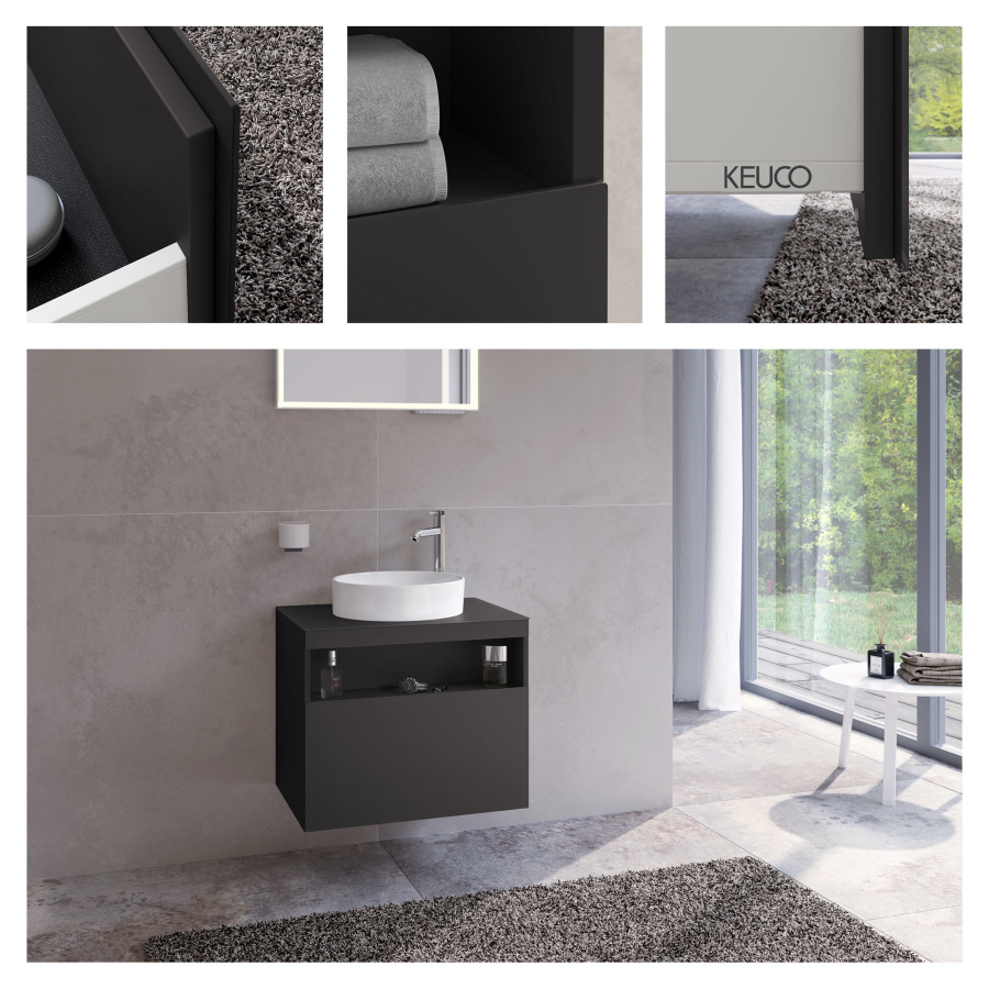 Photo Cube under the sink Keuco Stageline 65 32855970000 vulcanite matte