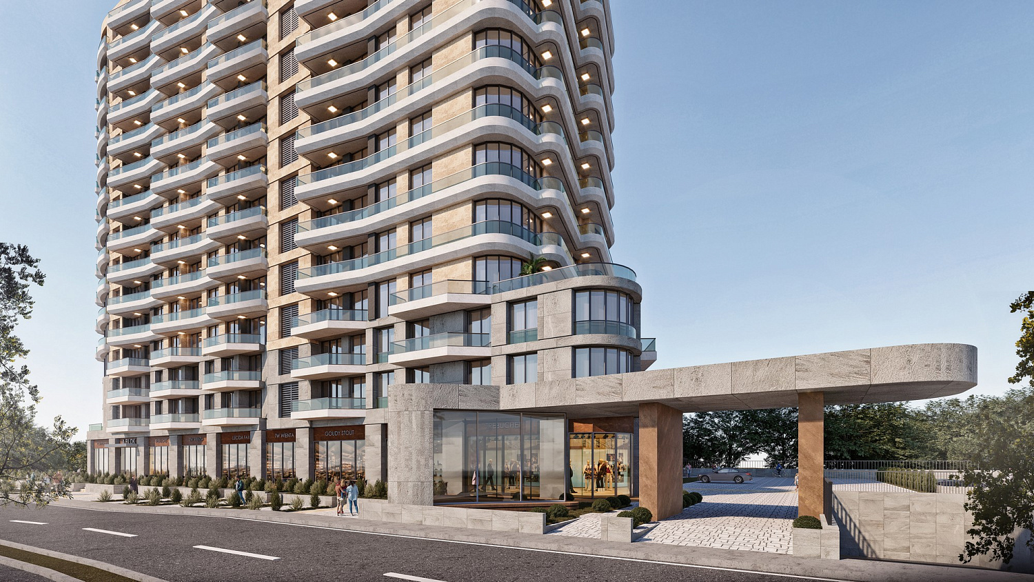 Residential complex with panoramic views and green areas