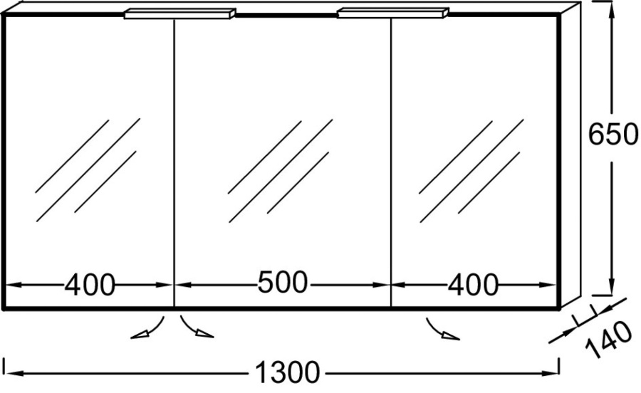 Photo Mirror cabinet 130 cm Jacob Delafon EB1369-N08, matte basalt