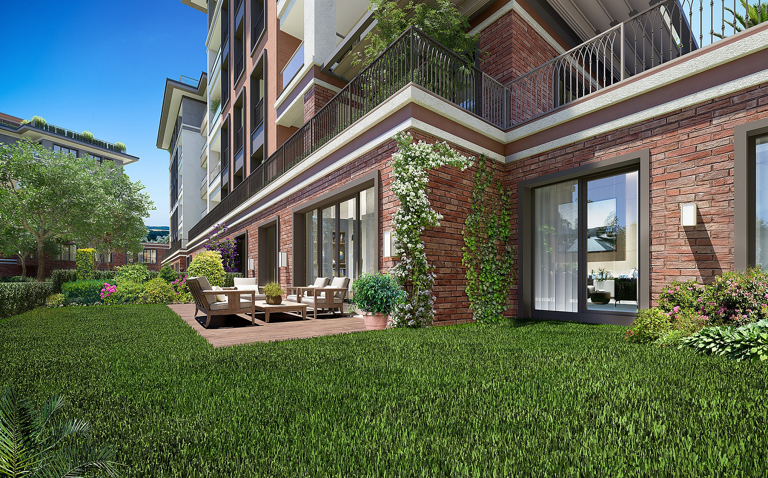 Modern residences with spacious balconies