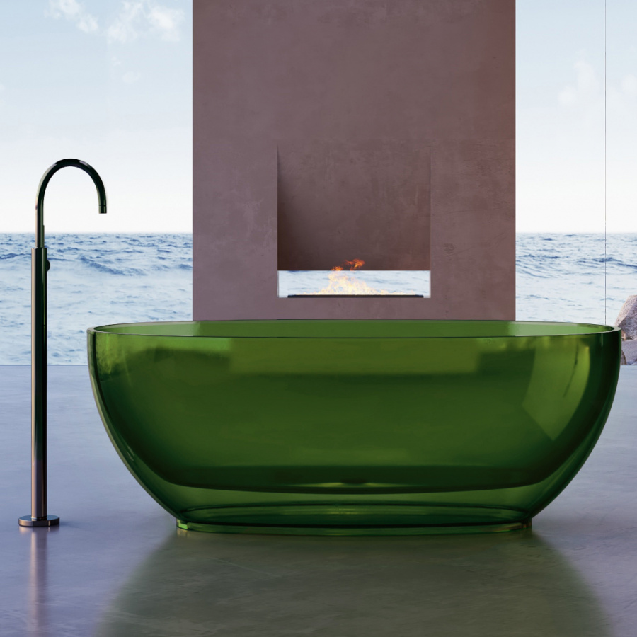 Photo Transparent bath Abber Kristall 170x75 AT9703Emerald green