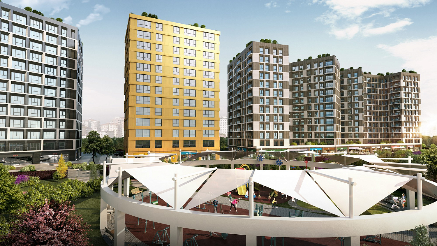 Modern residential complex near the main highways