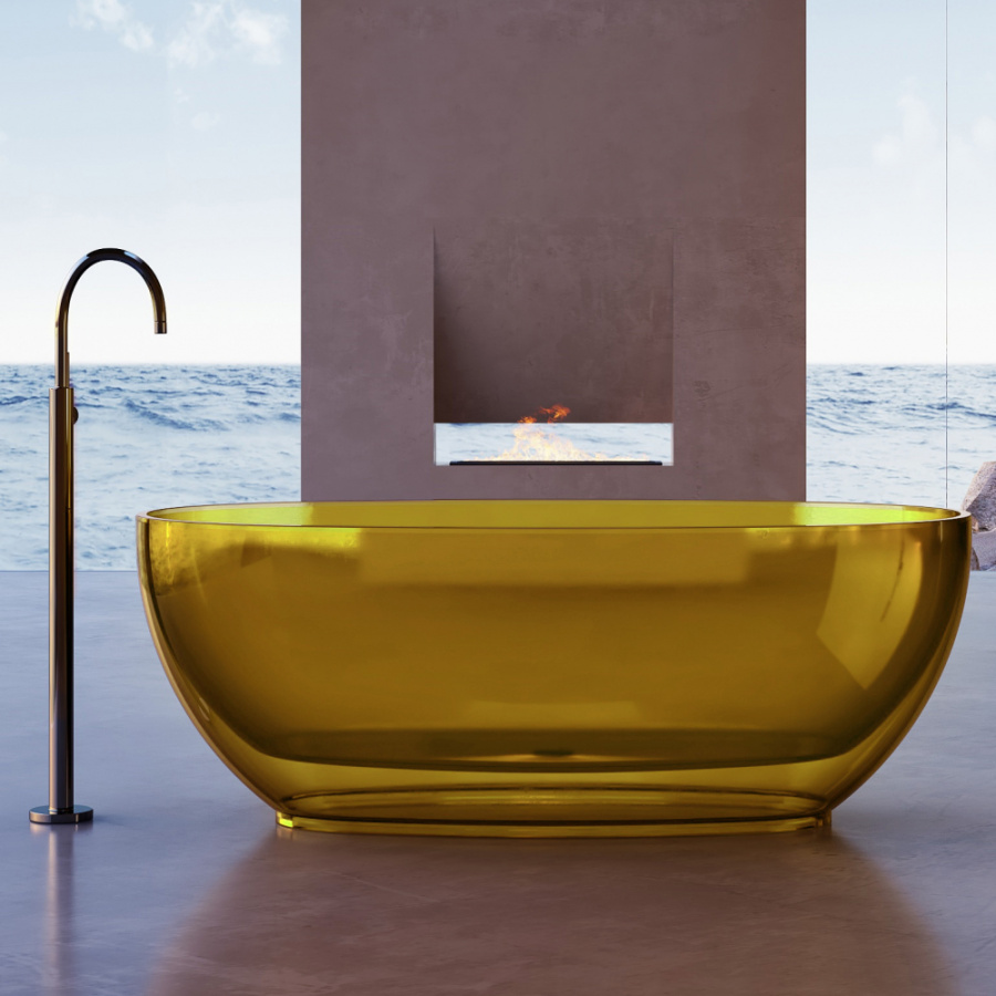 Photo Transparent bath Abber Kristall 170x75 AT9703Amber yellow