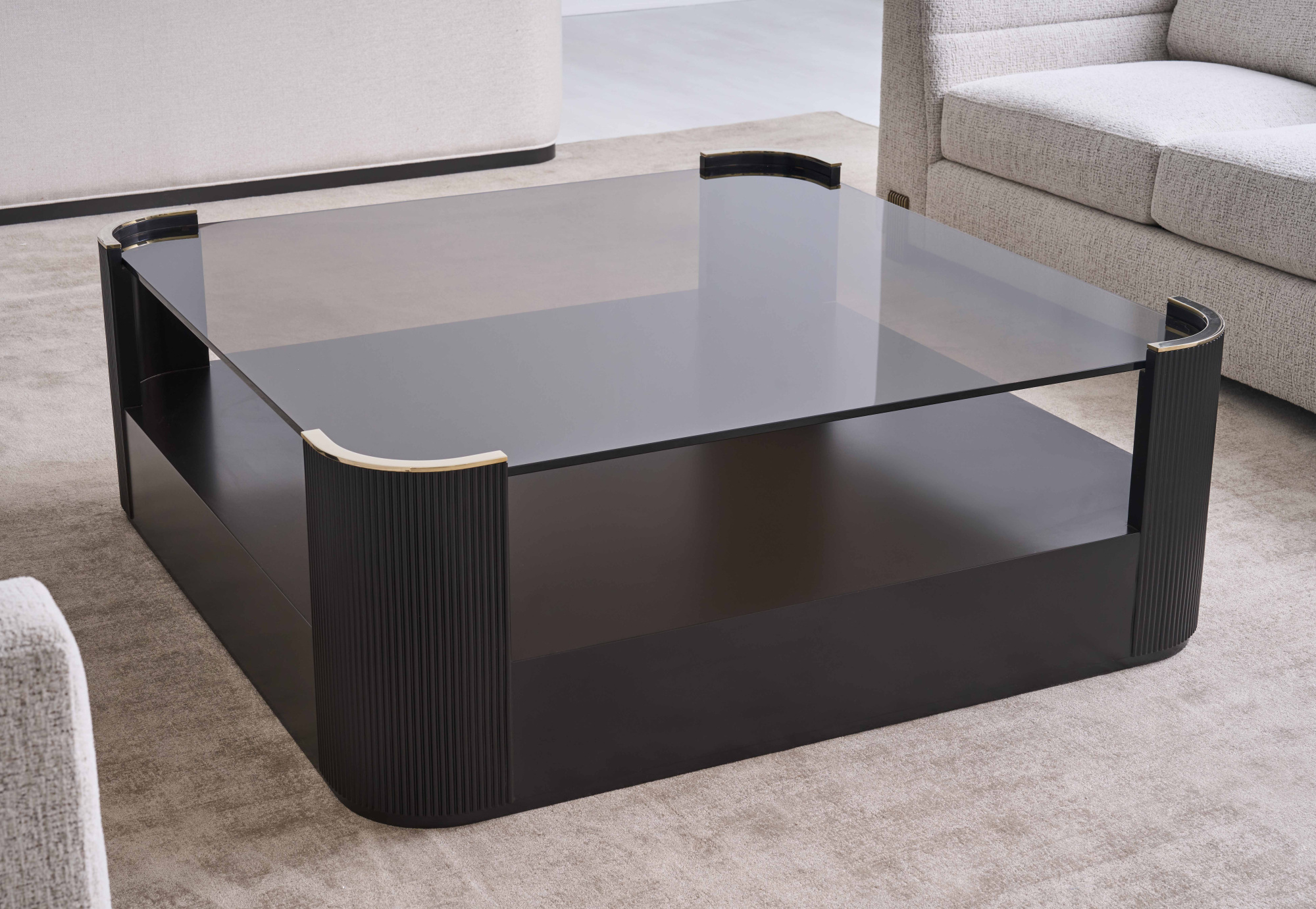 Photo Love coffee table (square, dark chocolate hue)